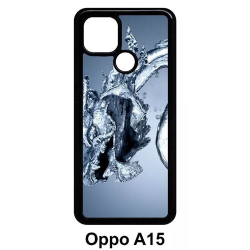 Coque - Dragon effet eau - compatible avec oppo A15 - Plastique - bord Noir