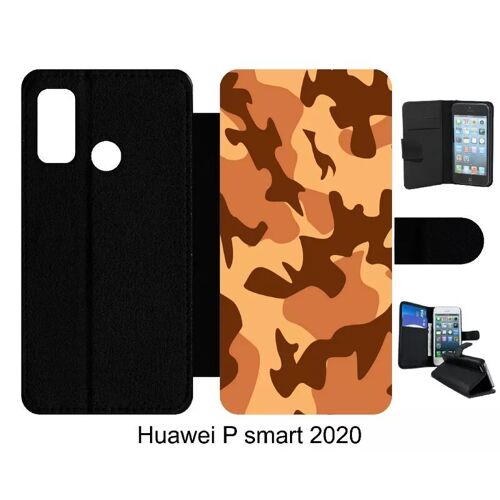 Etui À Rabat Pour Huawei P Smart 2020 - Camouflage - Simili-Cuir - Noir