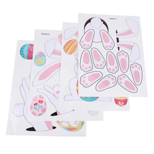 Autocollant mural de Pâques Happy Cartoon Rabbit Egg Home Decoration Autocollant amovible pour la décoration murale de la fenêtre