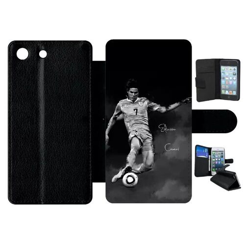 Etui A Rabat - Fc Psg Cavani - Compatible Avec Sony Xperia M5 - Simili-Cuir - Bord Noir