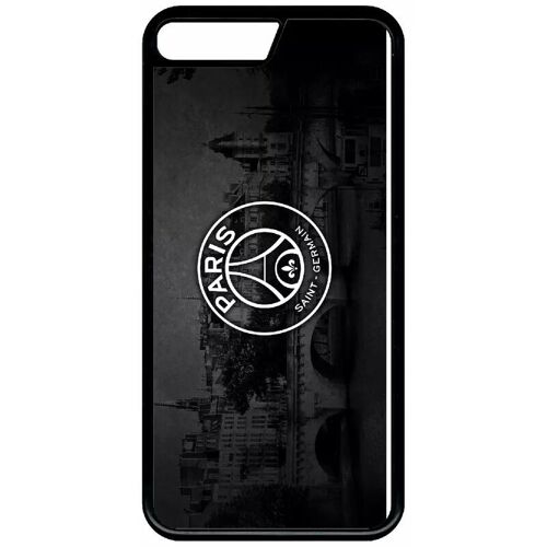 Coque pour iphone se 2022 - psg paris saint germain la seine - silicone - noir