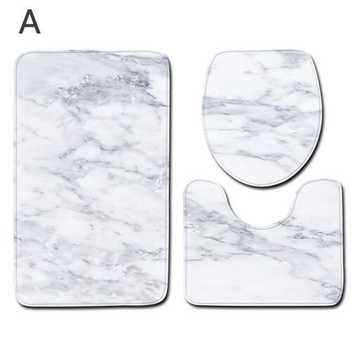 Tapis De Salle De Bain En Marbre, 3 Pièces, Tapis De Sol Pour Porte, Toilettes, Ensembles De Coussins, Couverture De Siège De Toilette, Tapis De Bain, Décor De Salle De Bain