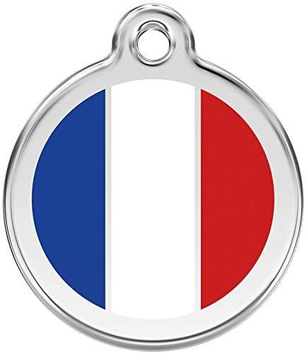 Medaille Chien Red Dingo 38mm Drapeau Français