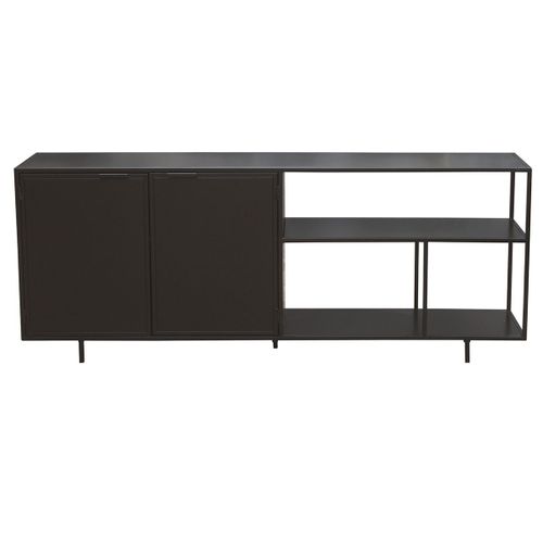 Buffet Industriel Métal Noir 2 Portes L180 Karl