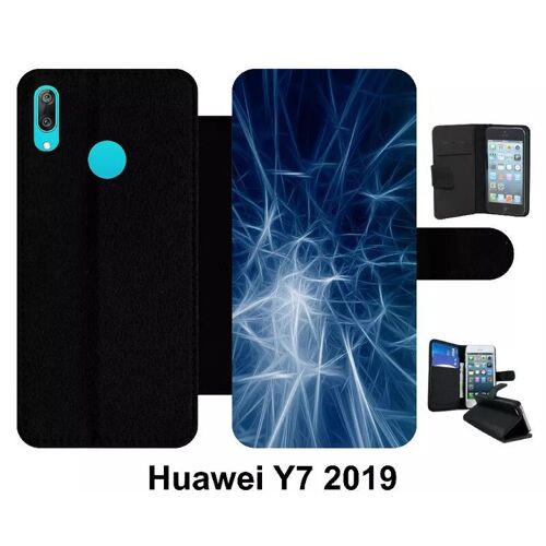 Etui À Rabat Huawei Y7 - Nebuleux - Simili-Cuir - Noir