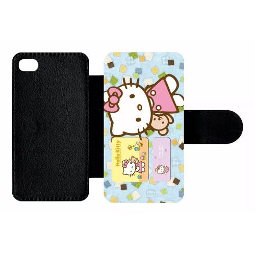 Etui À Rabat Iphone 4s - Hello Kitty I Love You - Simili-Cuir - Noir
