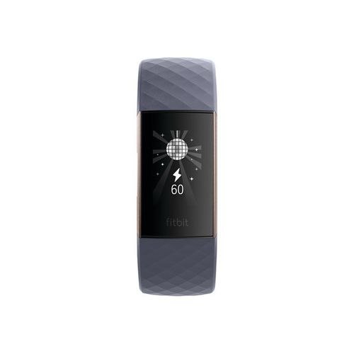 Fitbit Charge 3 - Rose or - Tracker d'activités avec bracelet sport - gris-bleu - monochrome - Bluetooth - 30 g