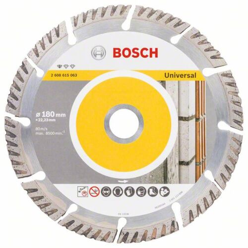 Disque à tronçonner diamanté Standard for Universal, 180 x 22,23 x 2,4 x 10 mm Bosch Accessories 2608615063 Diamètre 180