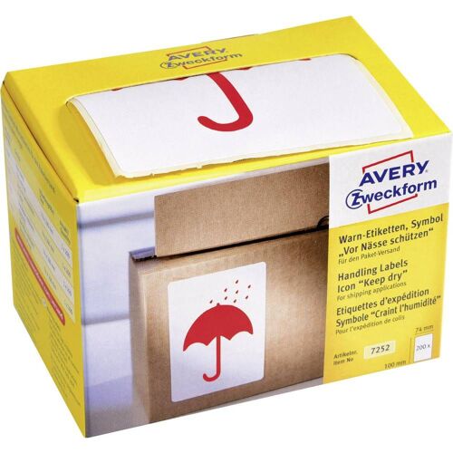 Etiquettes d'avertissement Avery-Zweckform 7252 74 x 100 mm papier rouge 200 pc(s)