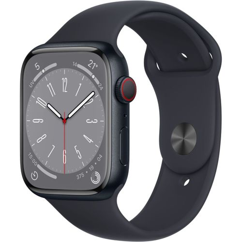 Apple Watch Series 8 (GPS + Cellular) - Boîtier 45 mm Aluminium Minuit avec Bracelet Sport Minuit