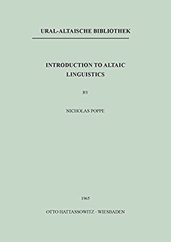 Introduction To Altaic Linguistics