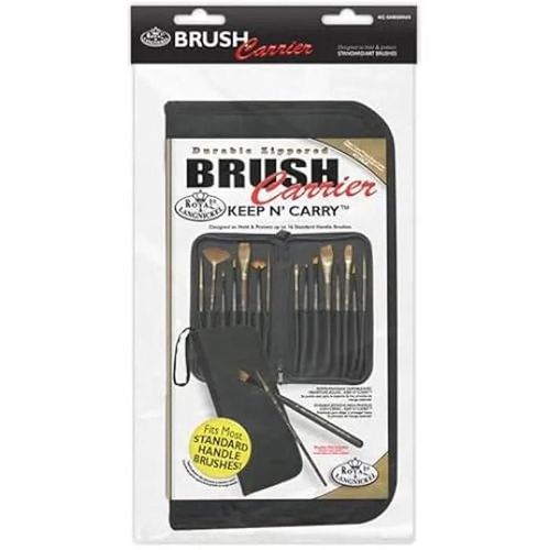 Etui transportable - ROYAL & LANGNICKEL - Keep N'Carry - Poignée courte - Toile noire - 16 pinceaux max