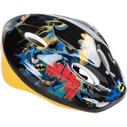 Casque Vélo - Dc Comics - Batman - 52-56 Cm - Ajustable - Sécurité Enfant - Noir/Jaune
