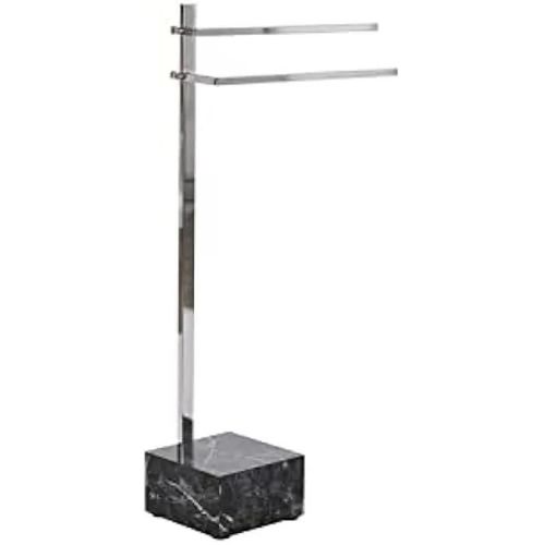 Porte-serviettes sur pied - DKD Home Decor - Argenté - Acier et MDF - 47 x 23 x 82 cm - Pour adultes