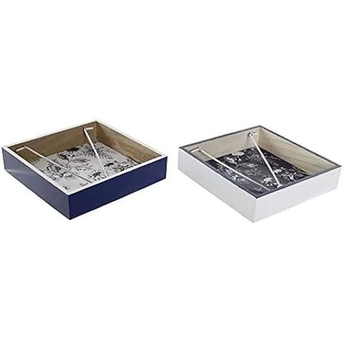 Porte-serviettes - DKD Home Decor - Métal Blanc et Bois MDF - 2 pièces - Dimensions 6x20x36 cm - Multicolore