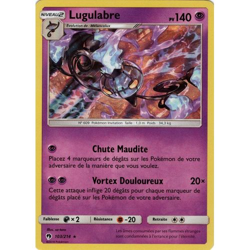 Carte Francaise Lugulabre Holo 103/214 Tonnerre Perdu Pokemon