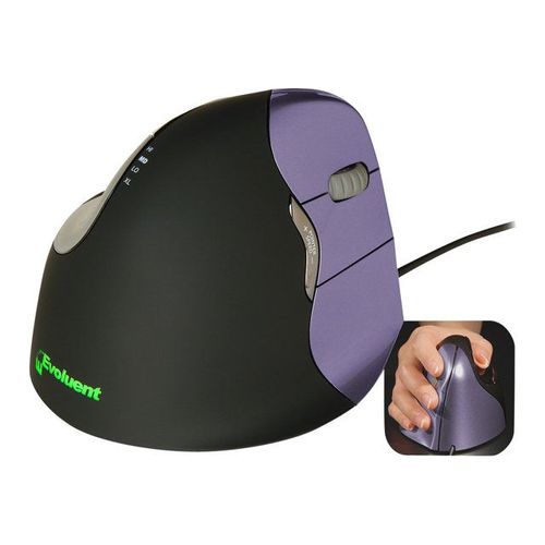 Evoluent VerticalMouse 4 Small - Souris verticale - ergonomique - pour droitiers - optique - 6 boutons - filaire - USB