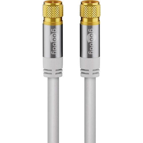 Câble de raccordement Goobay 70653 [1x F mâle - 1x F mâle] 10.00 m blanc