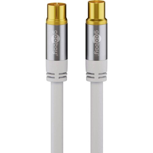Câble de raccordement Goobay 70317 [1x antenne femelle 75 ? - 1x antenne mâle 75 ?] 2.00 m blanc