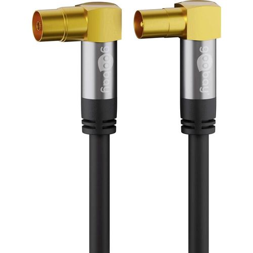 Câble de raccordement Goobay 70455 [1x antenne femelle 75 ? - 1x antenne mâle 75 ?] 1.00 m noir