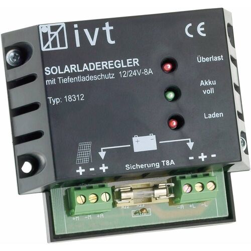Régulateur de charge solaire IVT Shunt 12 V, 24 V 8 A