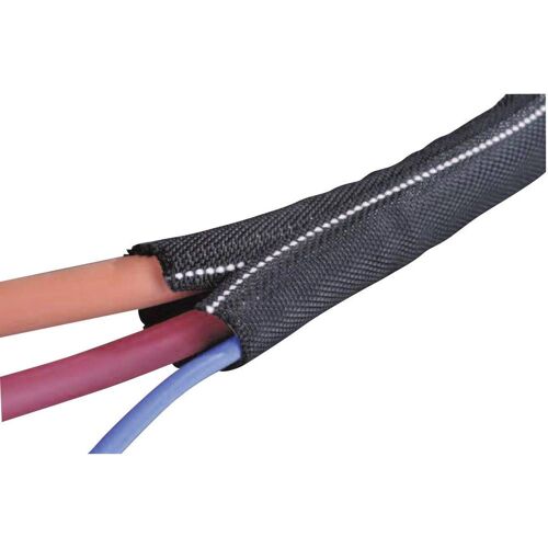 Gaine tressée pour câbles Twist-In-FR 38 Helagaine noir, blanc Ø HellermannTyton 170-01108