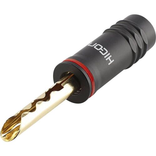 Fiche haut-parleur mâle, droit Nombre total de pôles: 1 noir, rouge Hicon 1 pc(s)
