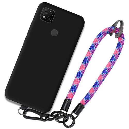 Coque Pour Xiaomi Redmi 10a / Redmi 9c, Noir Antichoc Anti-Rayures Avec Bracelet Démontable Multicolore - Booling