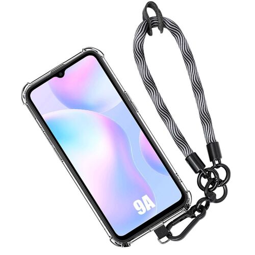 Coque Pour Xiaomi Redmi 9a, Protection Souple Avec Dragonne Robuste Grise - Booling