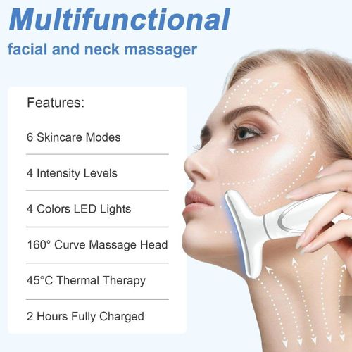 Masseur Facial 6 En 1 Ultime Avec Luminothérapie Avancée Et Conception Ergonomique