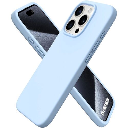 Coque Silicone Pour Iphone 15 Pro Max Mat Housse Protection Ultra Slim Souple - Bleu Ciel - Booling