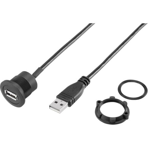 Cordon USB 2.0 type A femelle vers USB 2.0 type A mâle TRU COMPONENTS USB-20-BK noir 150 cm