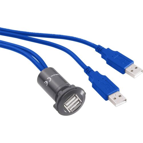 Adaptateur USB 3.0 2 x USB femelle type A vers 2 x USB mâle type A avec 60 cm de câble TRU COMPONENTS USB-13-BK 1313912