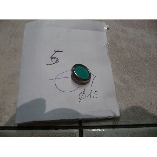 Lot B 5 Bontons A Queue Turquoise Entoure Platine Diametre 015