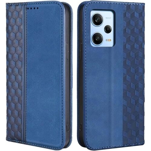 Coque Pour Xiaomi Redmi Note 12 Pro 5g, Protection Anti-Rayures Effet Cuir Luxe Elégant Bleu Marine - Booling