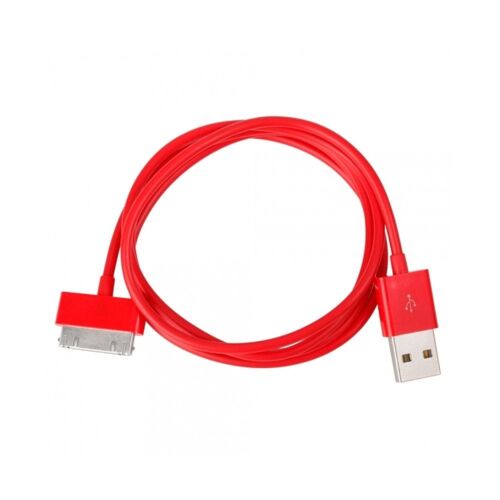 Cable Data / Recharge 1 Metre Compatible Pour Apple Iphone 4 / 4s Rouge