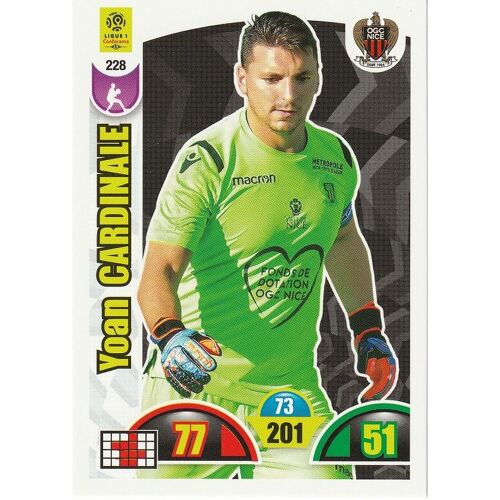 N° 228 - Carte Adrenalyn Xl 2018 / 2019 - Yoan Cardinale - Nice