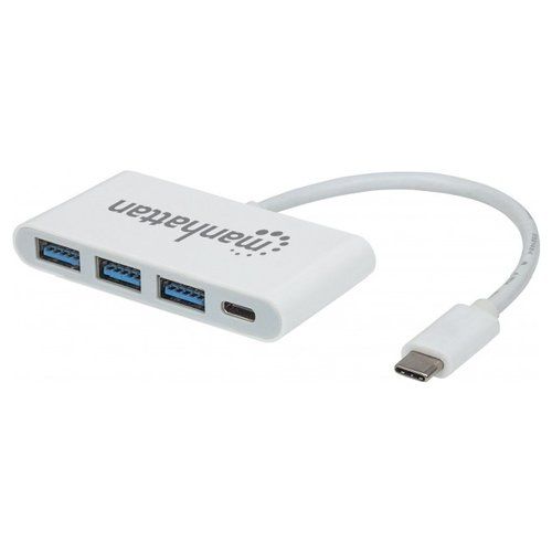 Manhattan 3+1 ports Hub USB 3.0 avec port de charge rapide blanc