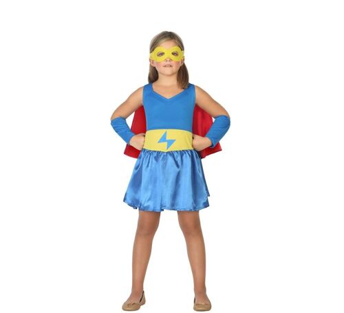 Déguisement De Super-Héroïne Bleue Pour Fille (Taille 7-9a)
