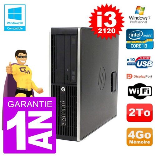 PC HP 6200 SFF Intel i3-2120 RAM 4Go Disque 2To Graveur DVD Wifi W7