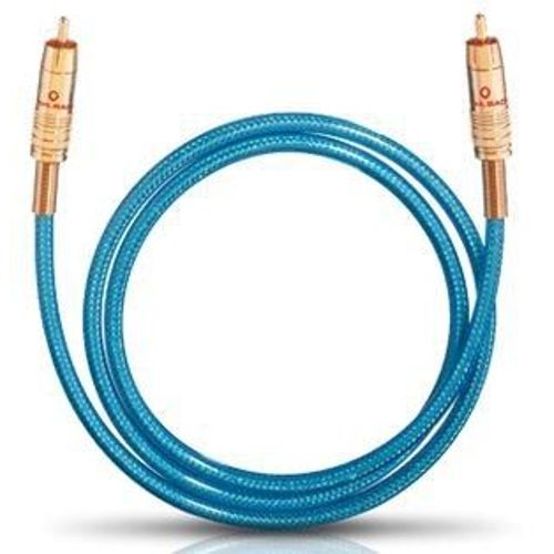 Câble de raccordement Oehlbach 10705 [1x Cinch / RCA mâle - 1x Cinch / RCA mâle] 5 m bleu contacts dorés, conducteur OFC
