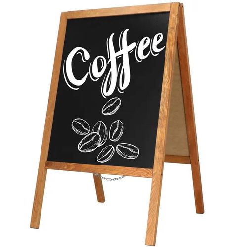 Springos® Panneau Publicitaire Ardoise Sur Pied 100 X 60 Cm Chevalet En Bois Ardoise De Restaurant Recto-Verso