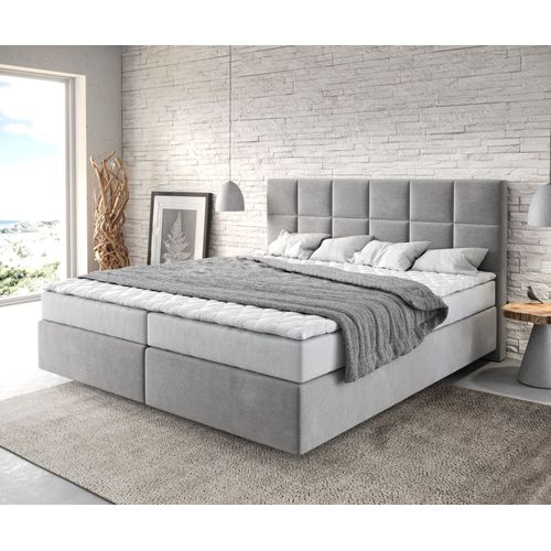 Lit ? Sommier Tapissier Dream-Fine Microfibre Gris 180x200 Avec Matelas Et Surmatelas