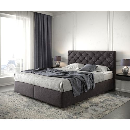 Lit ? Sommier Tapissier Dream-Great Microfibre Noir 160x200 Avec Matelas Et Surmatelas