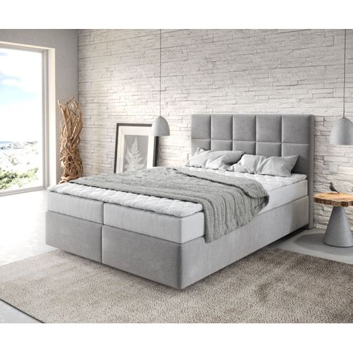 Lit ? Sommier Tapissier Dream-Fine Microfibre Gris 140x200 Avec Matelas Et Surmatelas