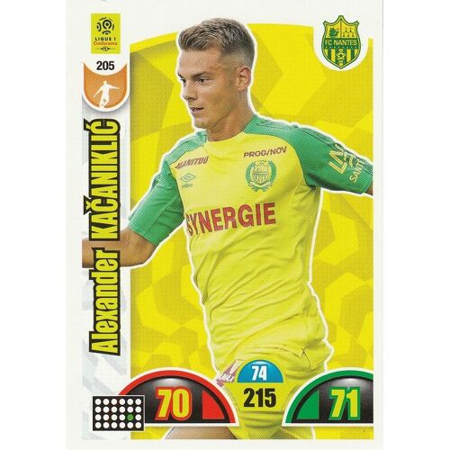 N° 205 - Carte Adrenalyn Xl 2018 / 2019 - Alexander Kacaniklic - Nantes