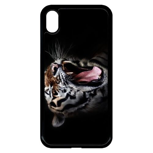 Coque Iphone Xr - Tete De Tigre Sauvage - Noir