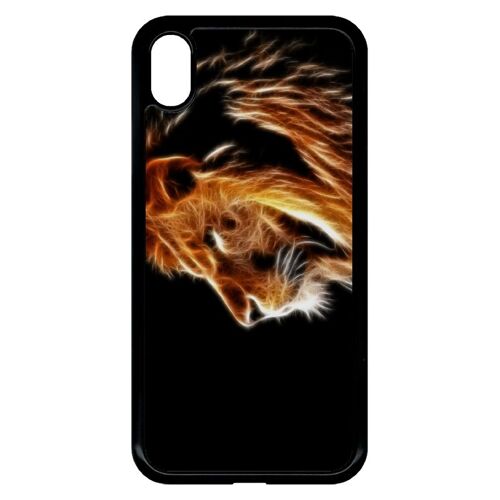 Coque Iphone Xr - Tete De Lion Aerographe - Noir