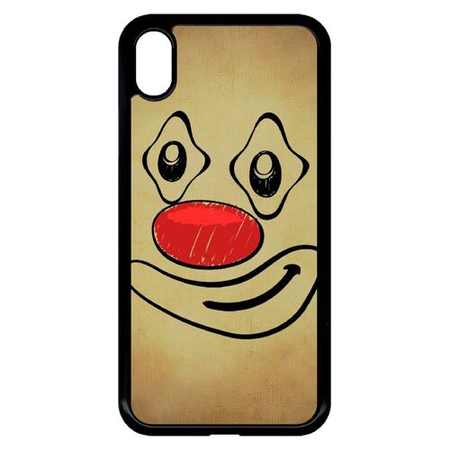 Coque iphone xr - smiley clown nez rouge - noir