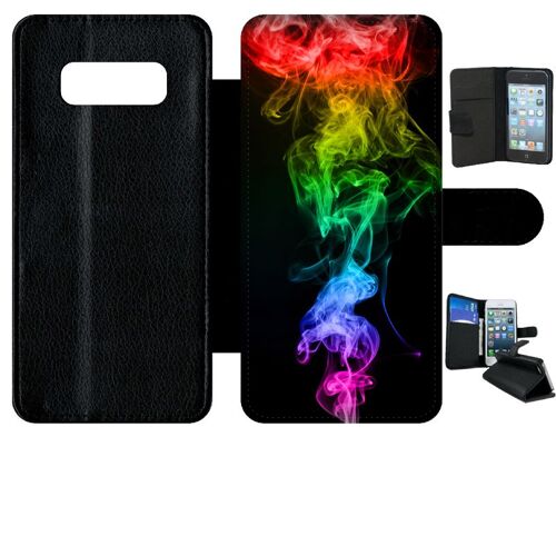 Etui À Rabat Galaxy Note 8.0 - Smoke Fume Arc En Ciel 2 - Simili-Cuir - Noir